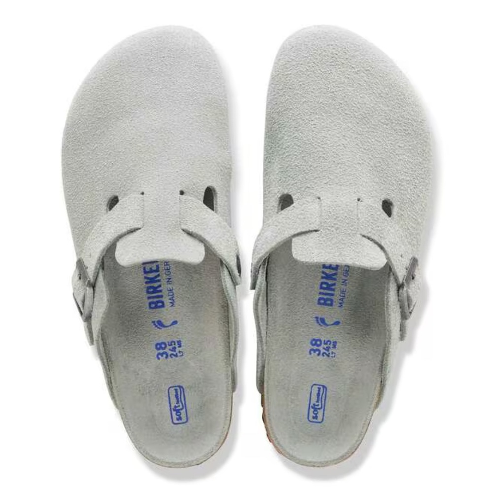 **Barely Worn** Birkenstock Boston Soft Footbed Clogs – Pure Sage – Size 39